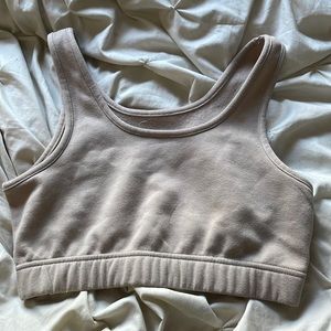 Cream cropped sweater tank